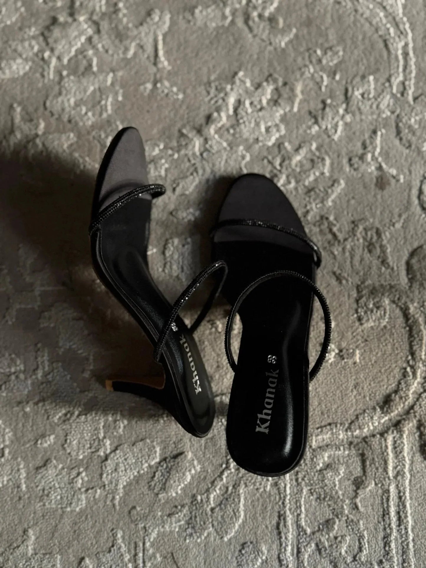 Black Mesh Kitten Heels -