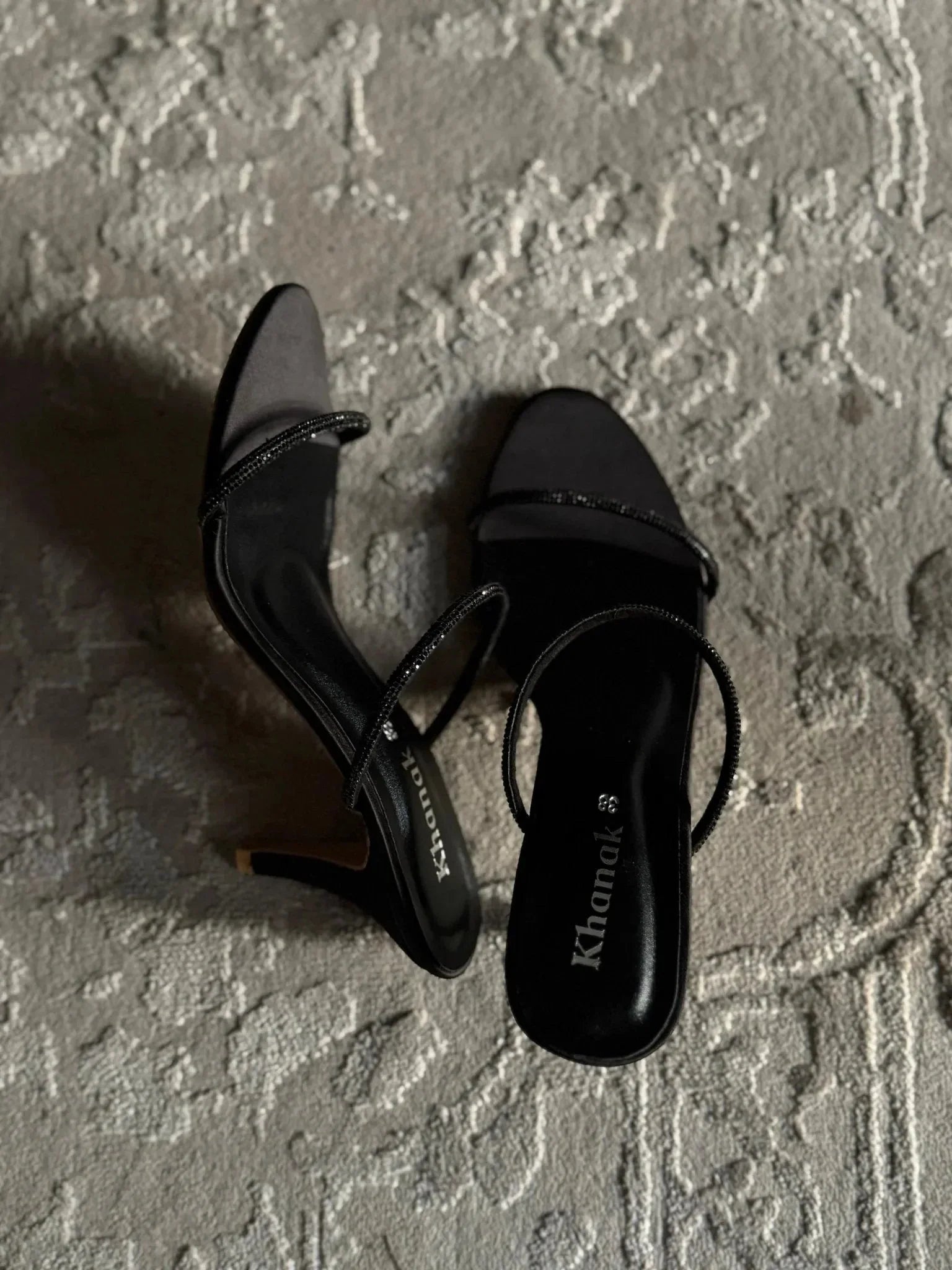 Black Mesh Kitten Heels -