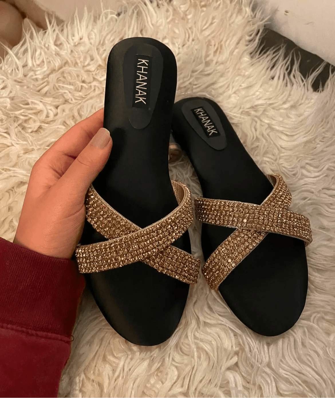 Gold Sheesh Zircon Slides -