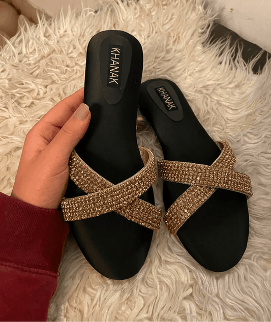 Gold Sheesh Zircon Slides -