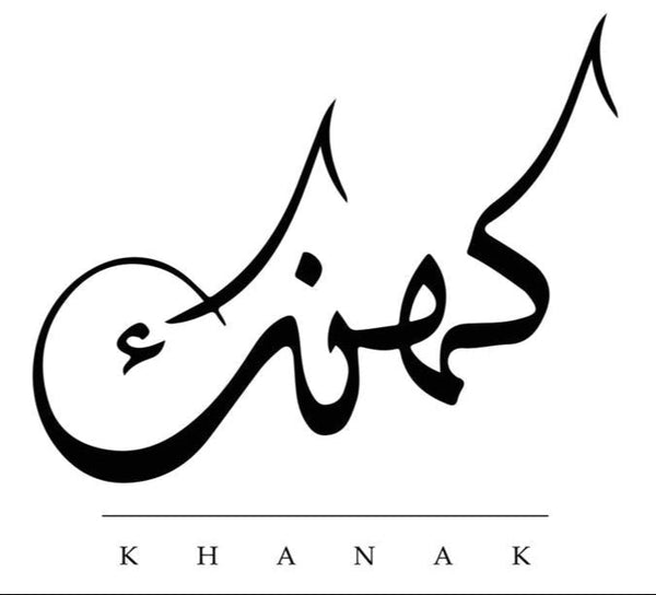 Black calligraphic text with 'Khanak' at the bottom on a white background