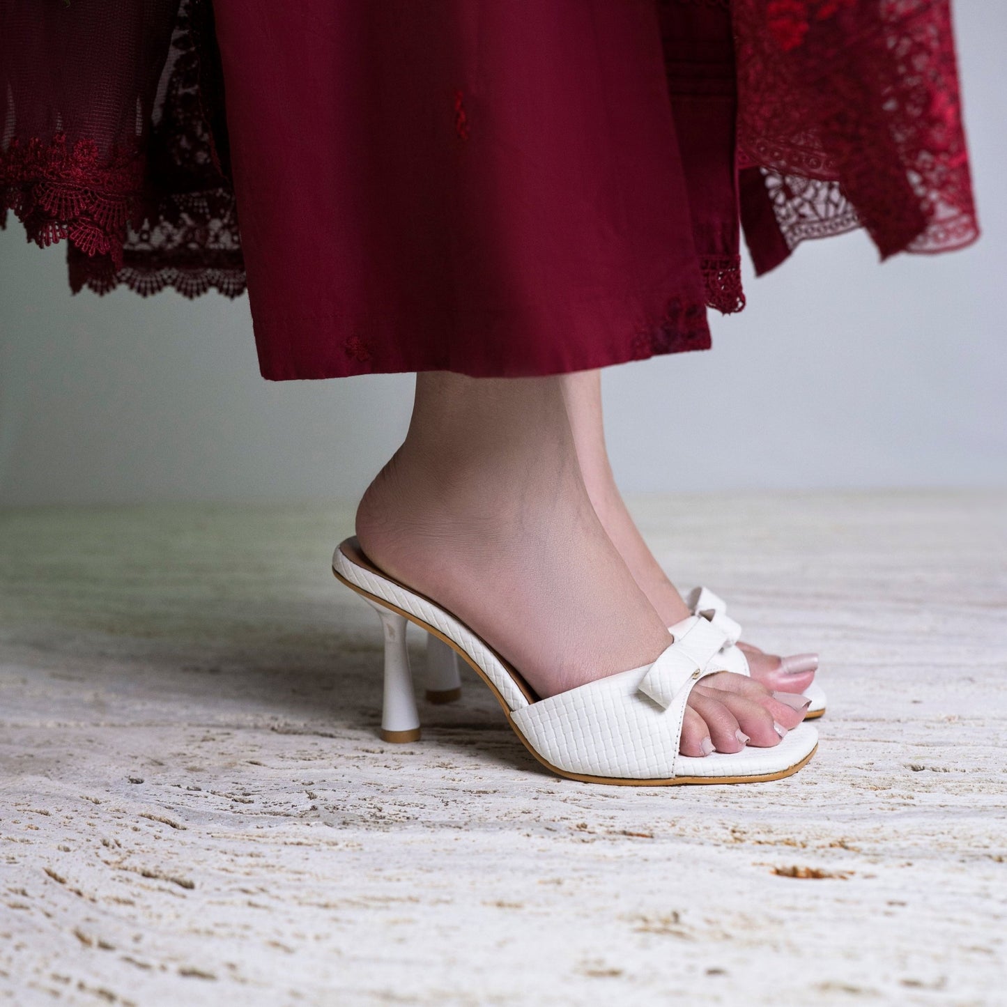 Peep Toe Bow Heels -