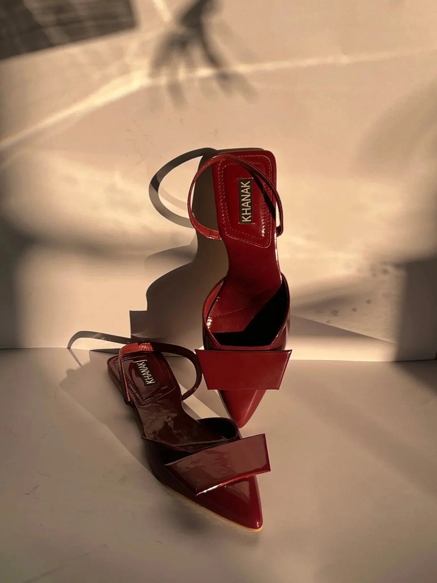 Pointed Toe Burgundy Flats -