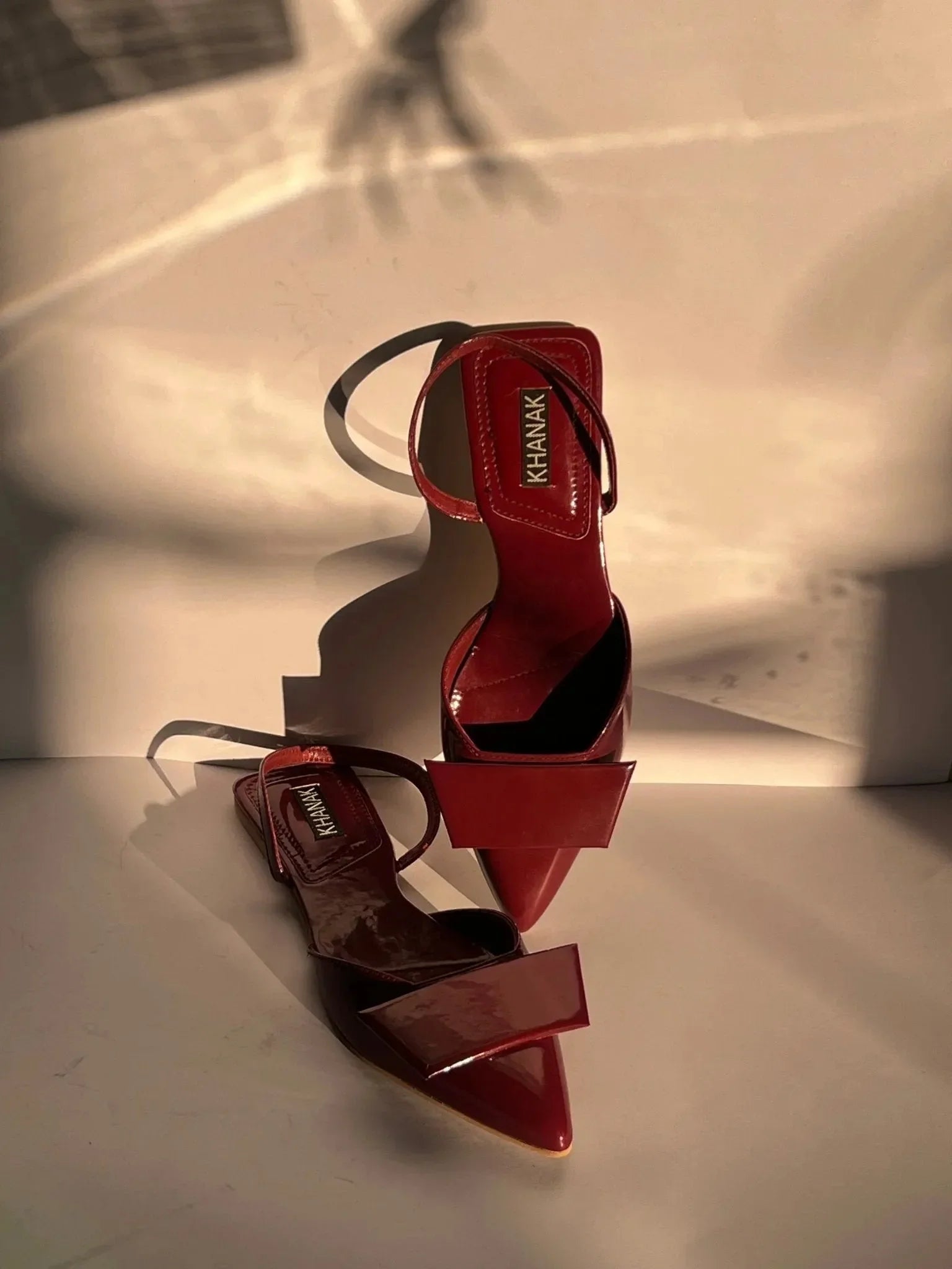 Pointed Toe Burgundy Flats -