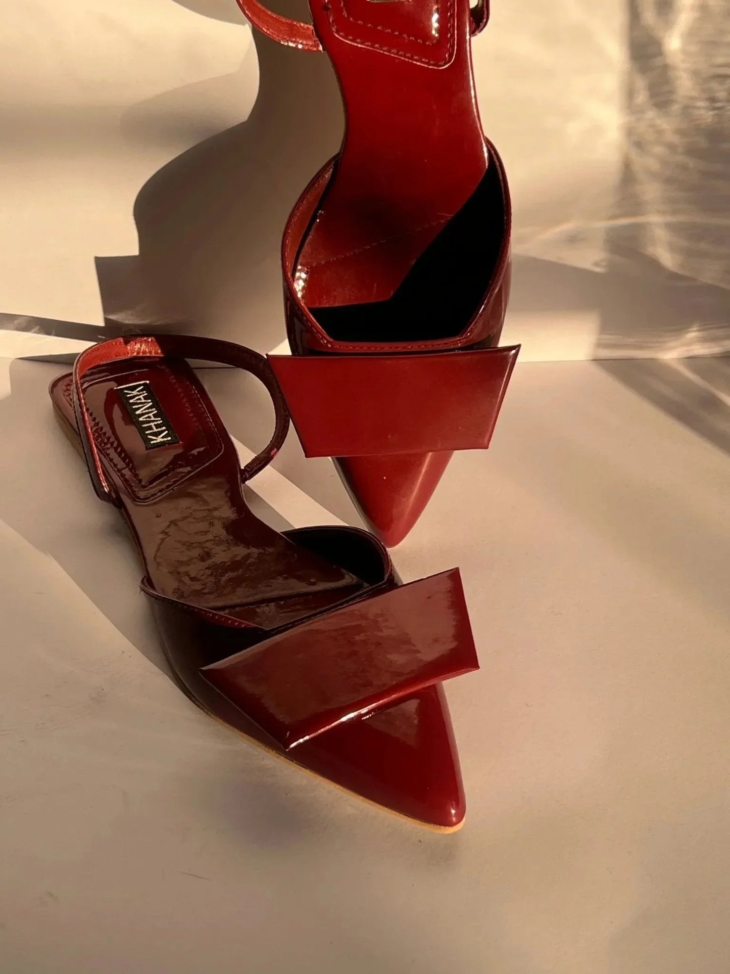 Pointed Toe Burgundy Flats -