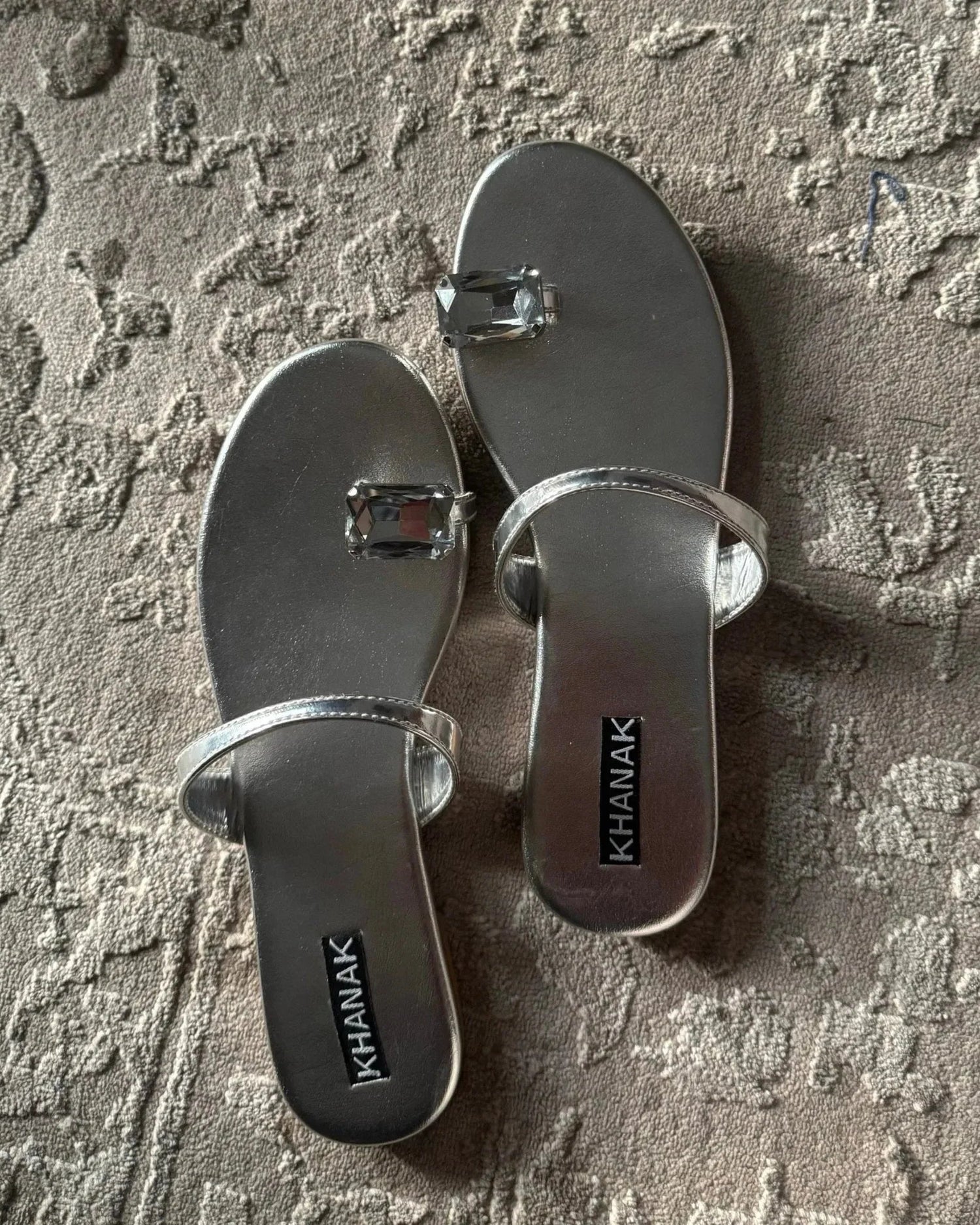 Crystal Toe Ring Sandals - 