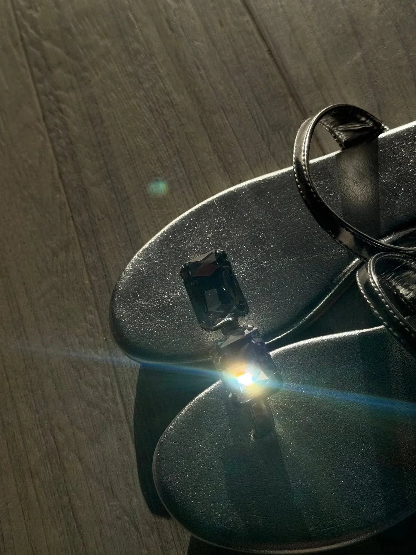 Crystal Toe Ring Sandals - 