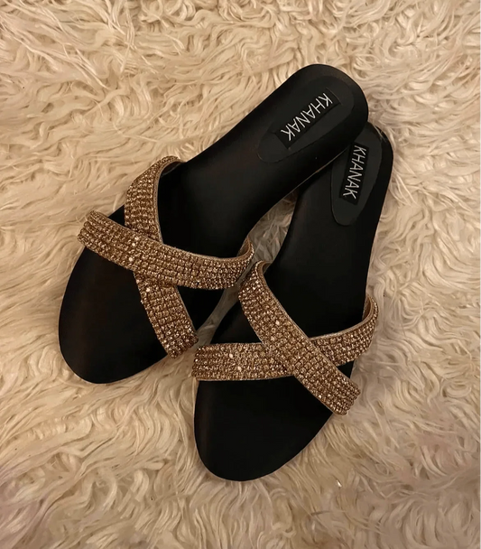 Gold Sheesh Zircon Slides - 