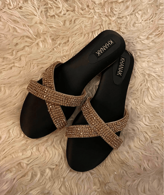 Gold Sheesh Zircon Slides - 