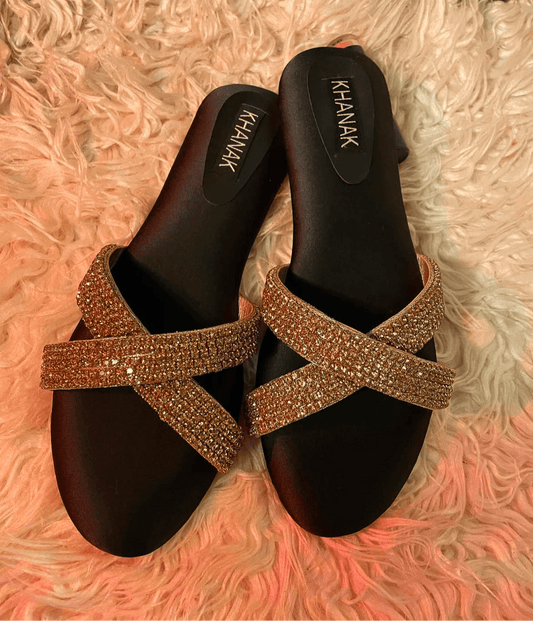 Gold Sheesh Zircon Slides - 