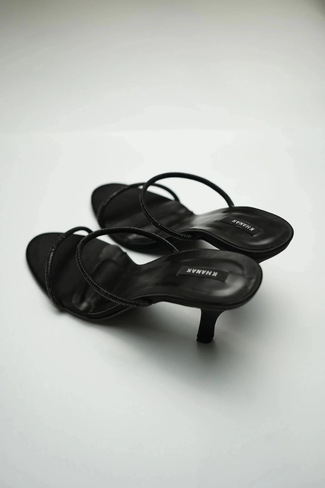 MESH KITTEN HEELS - BLACK - 