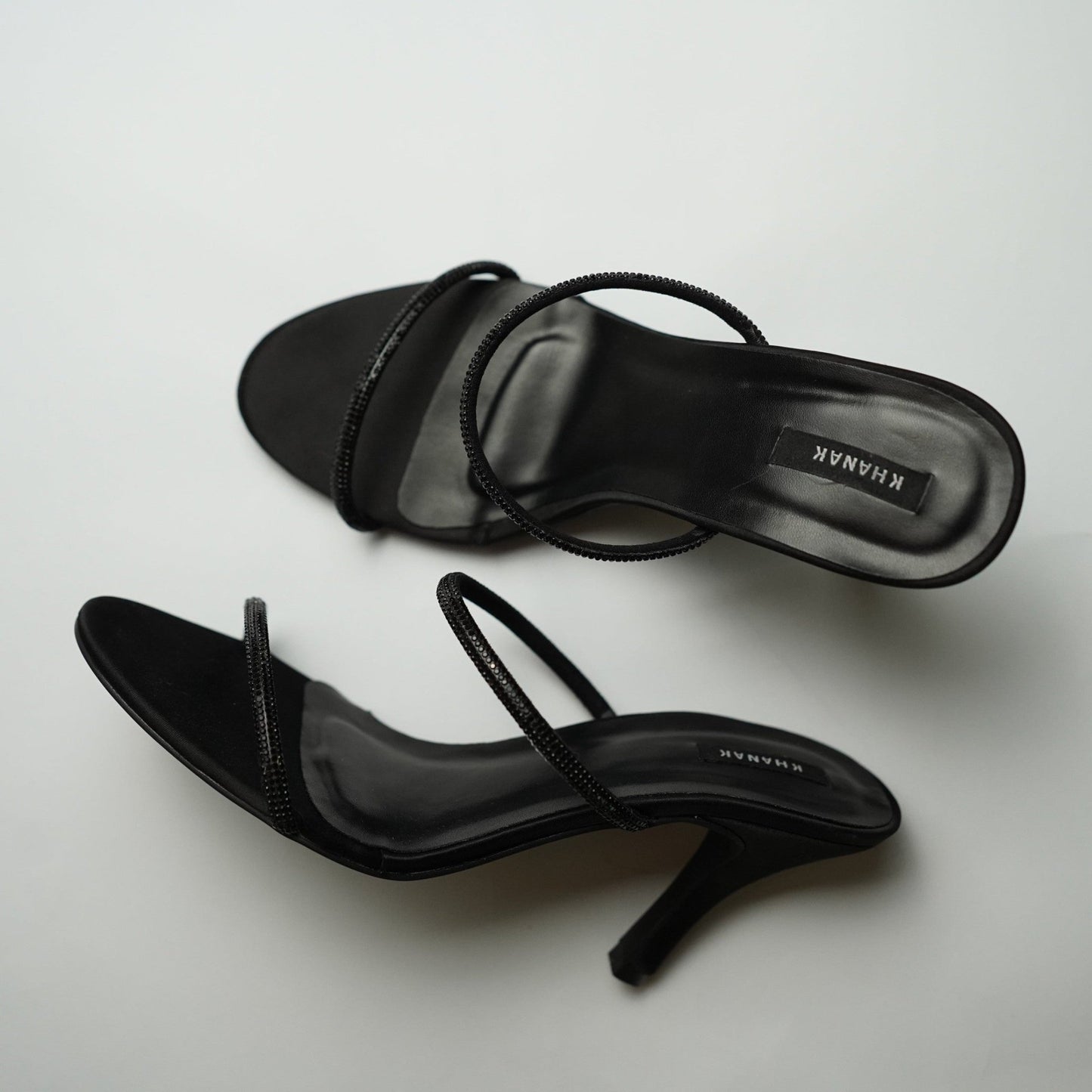 MESH KITTEN HEELS - BLACK - 