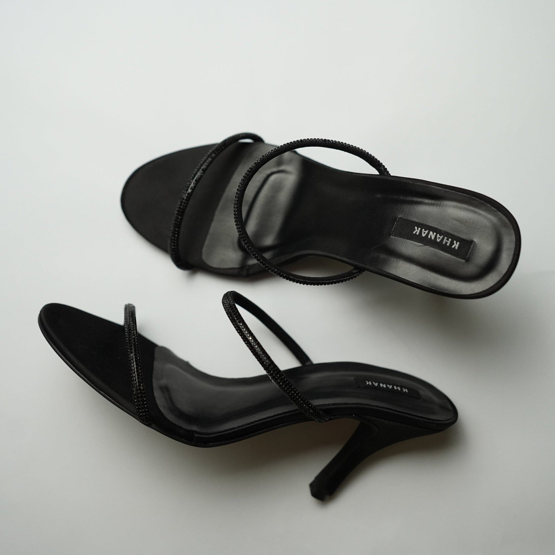 MESH KITTEN HEELS - BLACK - 