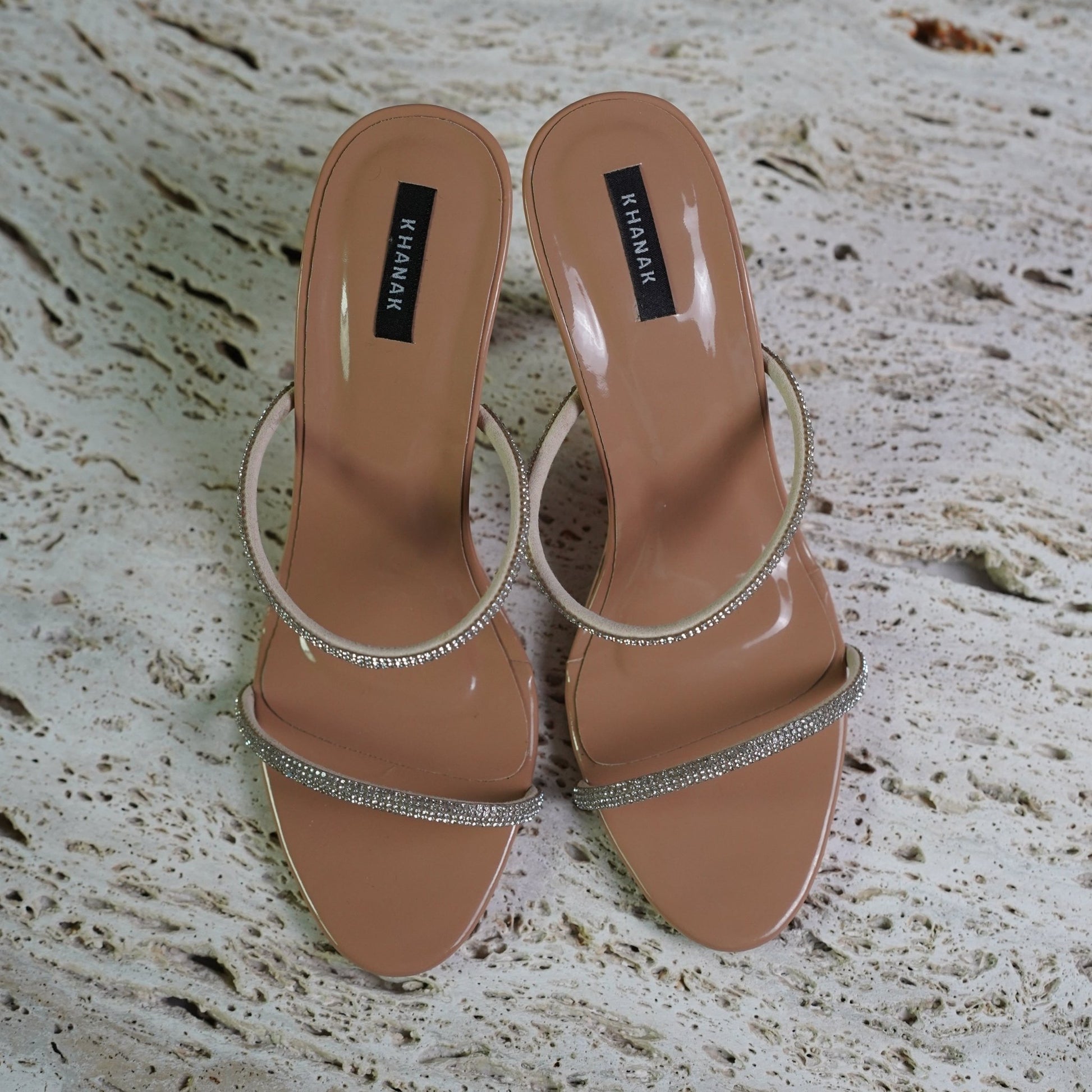 Nude Mesh Kitten Heels - 