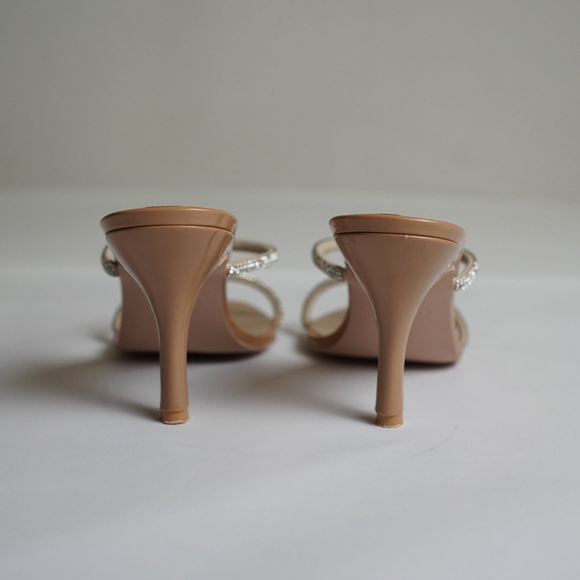 Nude Mesh Kitten Heels - 