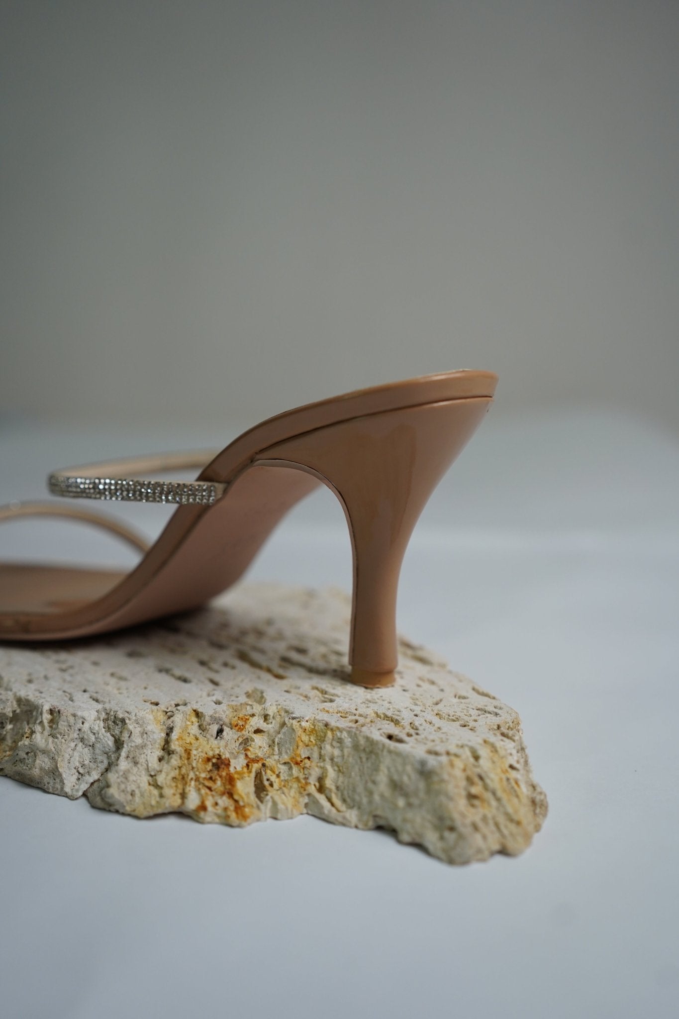 Nude Mesh Kitten Heels - 