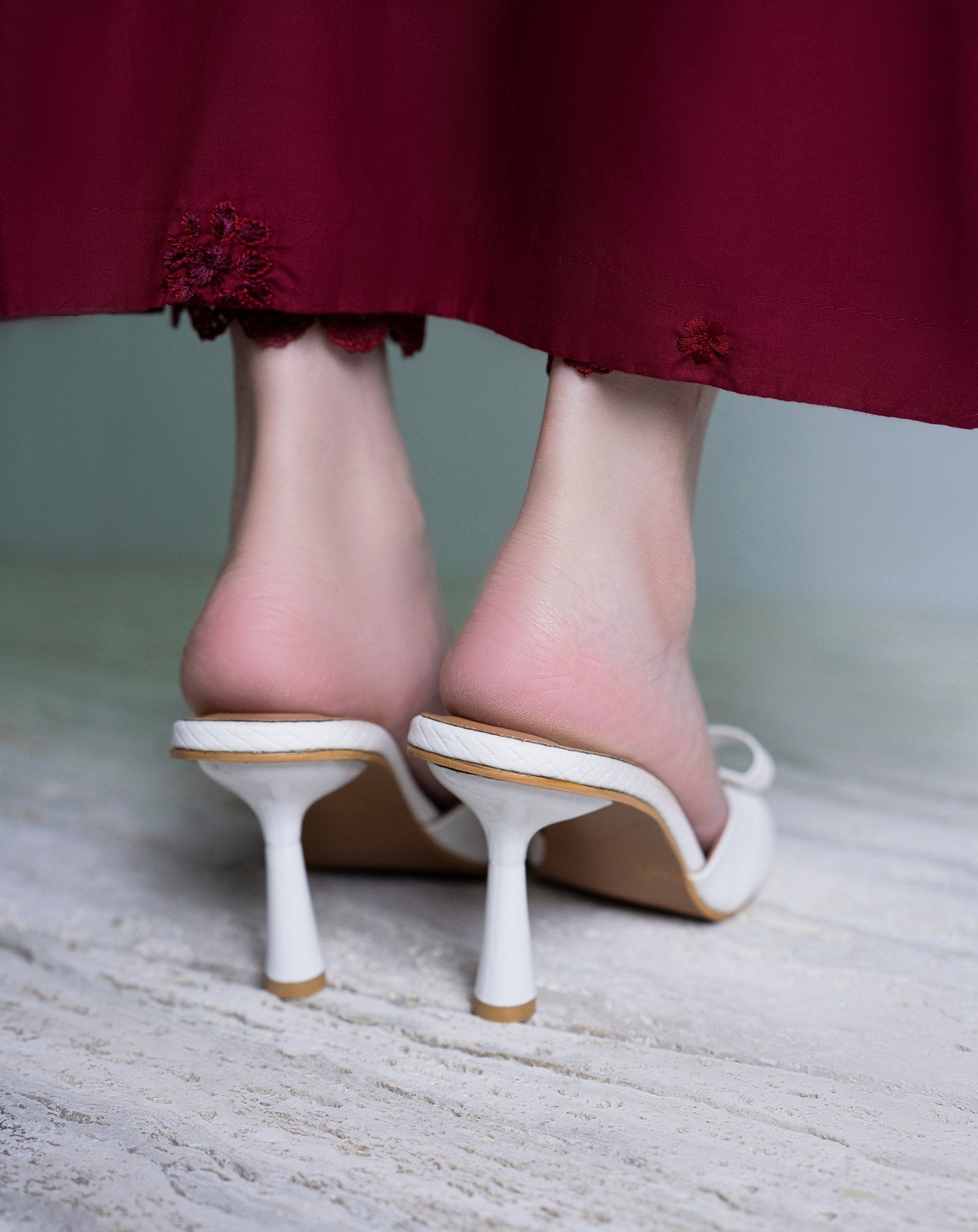 Peep Toe Bow Heels - 