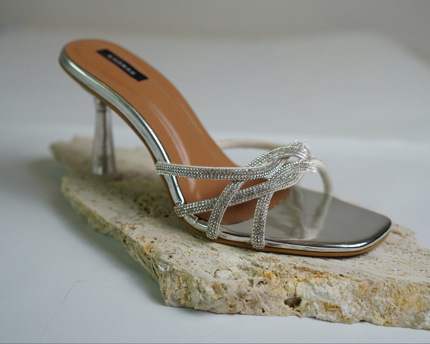 Sparkly Silver Rhinestone Heels - 