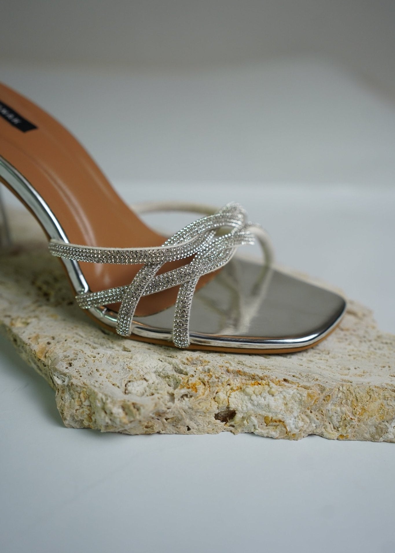 Sparkly Silver Rhinestone Heels - 