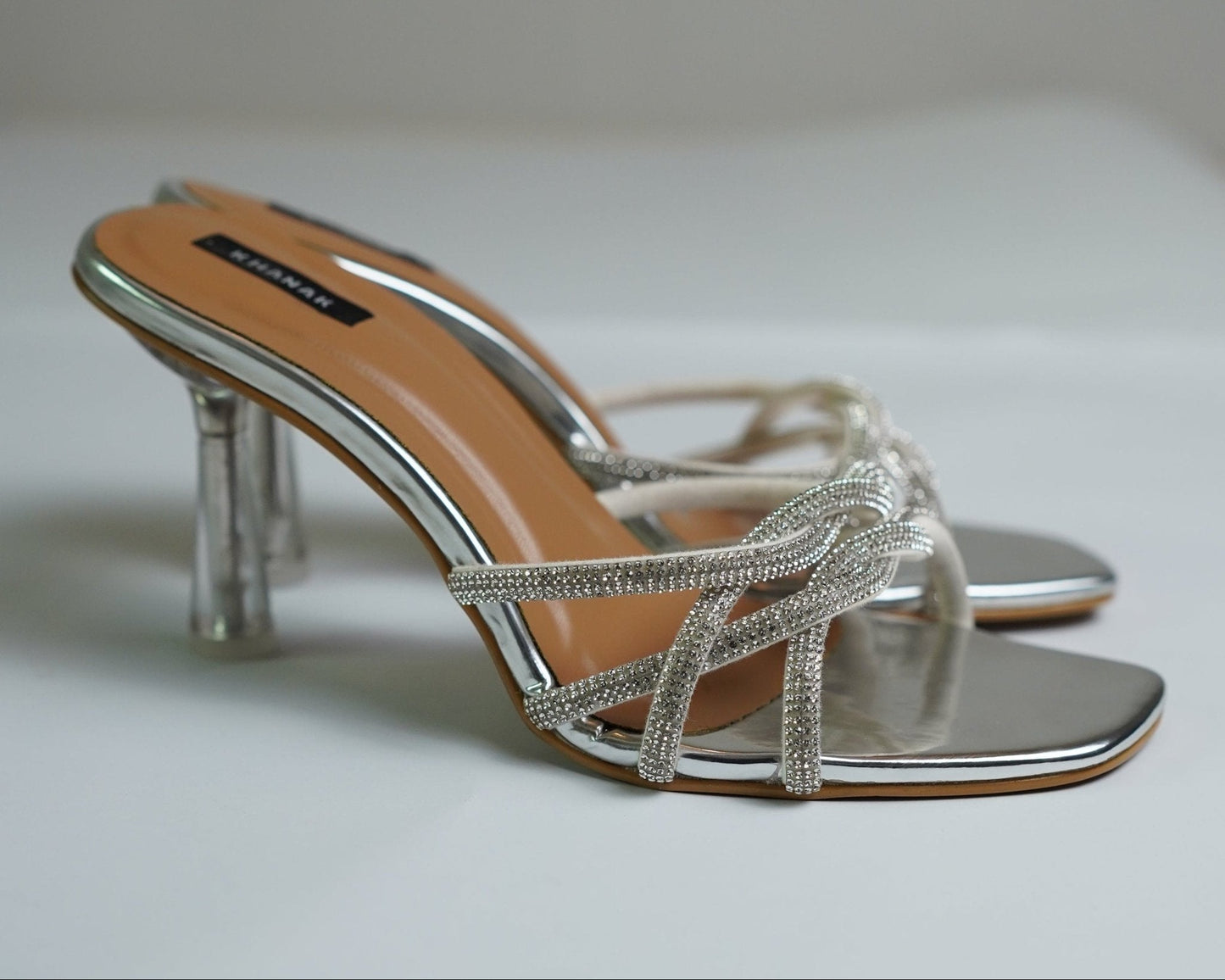 Sparkly Silver Rhinestone Heels - 